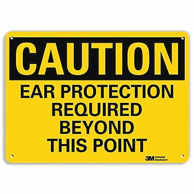 Caution Sign 7 in x 10 in Aluminum