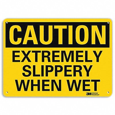 Caution Sign 7 in x 10 in Aluminum