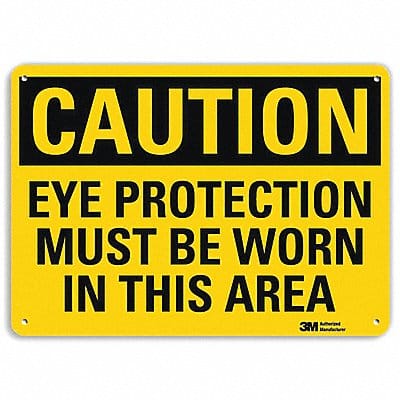Caution Sign 7 in x 10 in Aluminum
