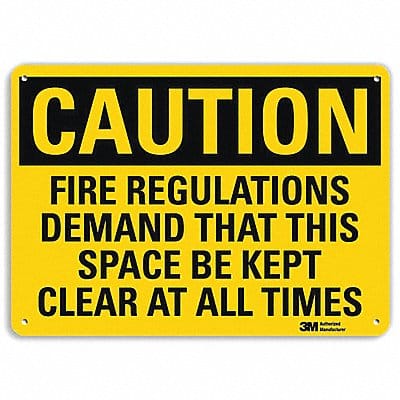 Caution Sign 7 in x 10 in Aluminum
