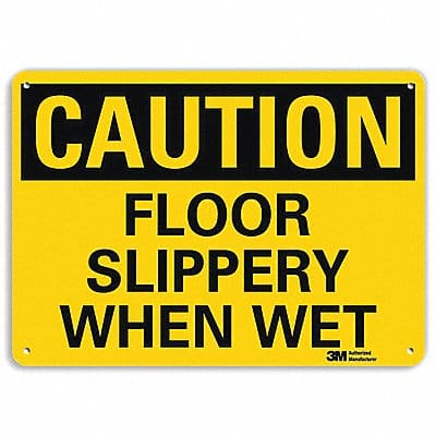 Caution Sign 7 in x 10 in Aluminum