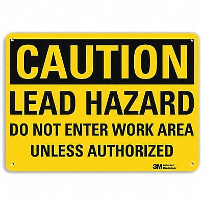 Caution Sign 7 in x 10 in Aluminum