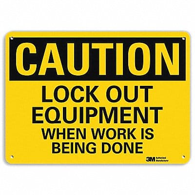 Caution Sign 7 in x 10 in Aluminum