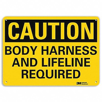 Caution Sign 7 in x 10 in Aluminum