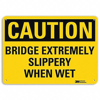 Caution Sign 7 in x 10 in Aluminum