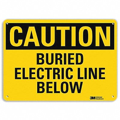 Caution Sign 7 in x 10 in Aluminum