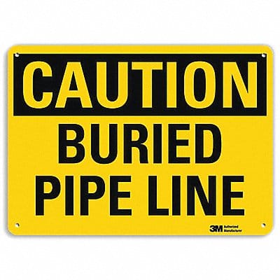 Caution Sign 7 in x 10 in Aluminum