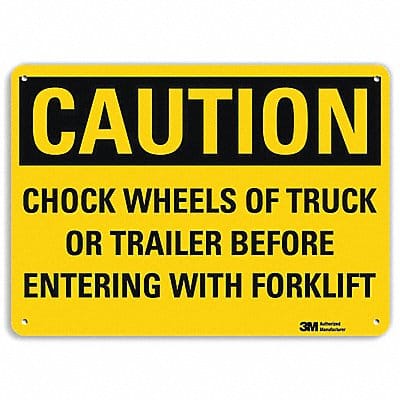 Caution Sign 7 in x 10 in Aluminum