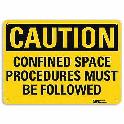 Caution Sign 7 in x 10 in Aluminum
