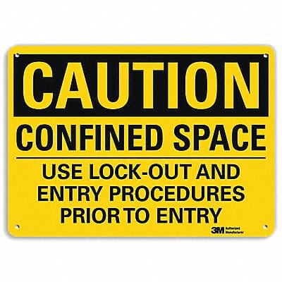 Caution Sign 7 in x 10 in Aluminum