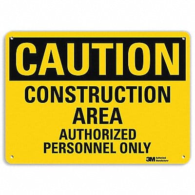 Caution Sign 7 in x 10 in Aluminum