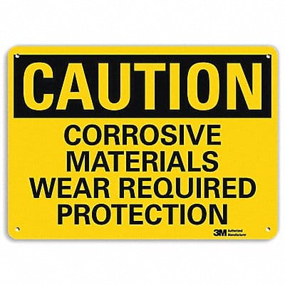 Caution Sign 7 in x 10 in Aluminum