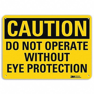 Caution Sign 7 in x 10 in Aluminum