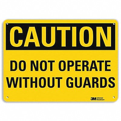 Caution Sign 7 in x 10 in Aluminum