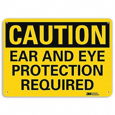 Caution Sign 7 in x 10 in Aluminum