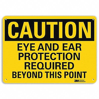 Caution Sign 10 inx14 in Aluminum