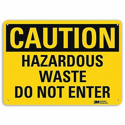 Caution Sign 7 in x 10 in Aluminum