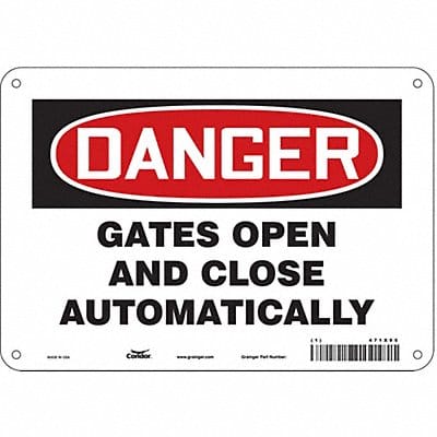 Safety Sign 7 in x 10 in Polyethylene