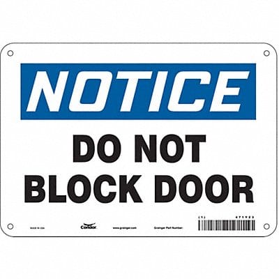 Safety Sign 7 in x 10 in Polyethylene