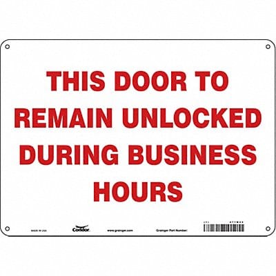 J7732 Safety Sign 10 in x 14 in Polyethylene