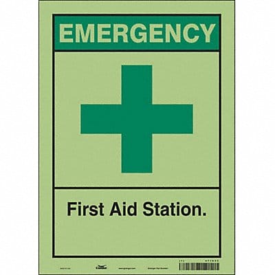 Safety Sign 14 in x 10 in Glow Vinyl