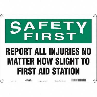 Safety Sign 10 in x 14 in Aluminum