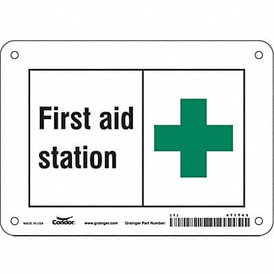 Safety Sign 5 in x 7 in Aluminum