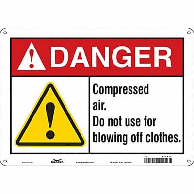 Safety Sign 10 in x 14 in Aluminum