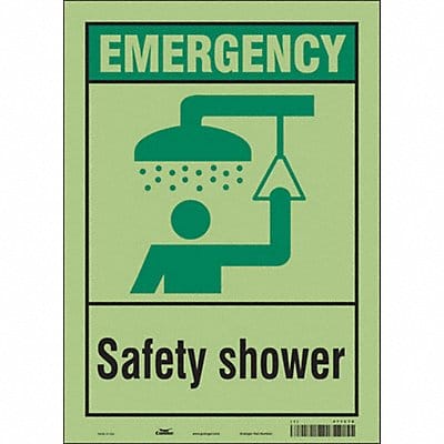 Safety Sign 14 in x 10 in Glow Vinyl