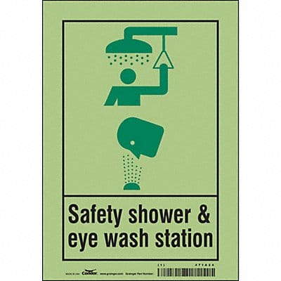Safety Sign 10 in x 7 in Glow Vinyl