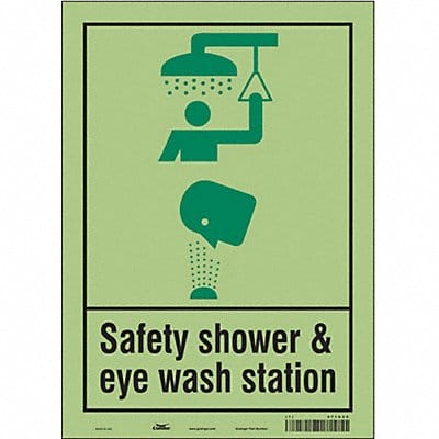 Safety Sign 14 in x 10 in Glow Vinyl
