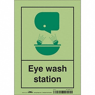Safety Sign 10 in x 7 in Glow Vinyl