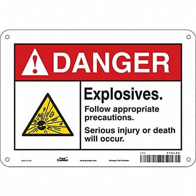 Safety Sign 7 in x 10 in Polyethylene