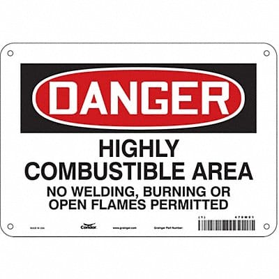 Safety Sign 7 in x 10 in Polyethylene