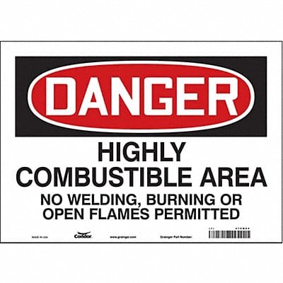 Safety Sign 10 in x 14 in Vinyl