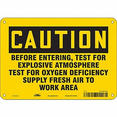 Safety Sign 7 in x 10 in Polyethylene