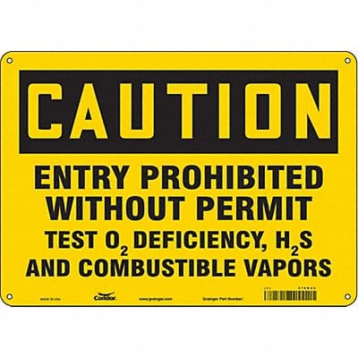 Safety Sign 10 in x 14 in Aluminum