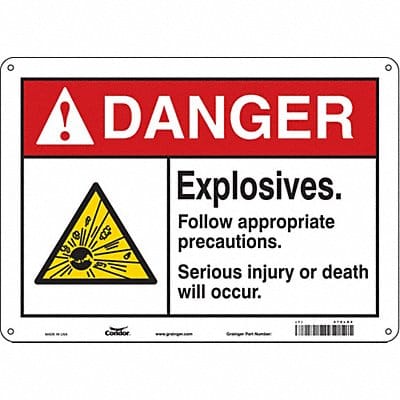 Safety Sign 10 in x 14 in Aluminum