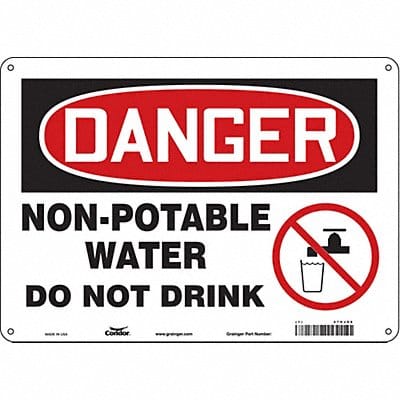 Safety Sign 10 in x 14 in Aluminum