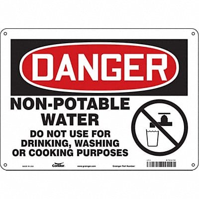 Safety Sign 10 in x 14 in Polyethylene