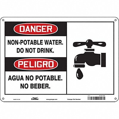 Safety Sign 10 in x 14 in Polyethylene