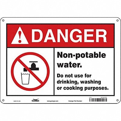 Safety Sign 10 in x 14 in Polyethylene