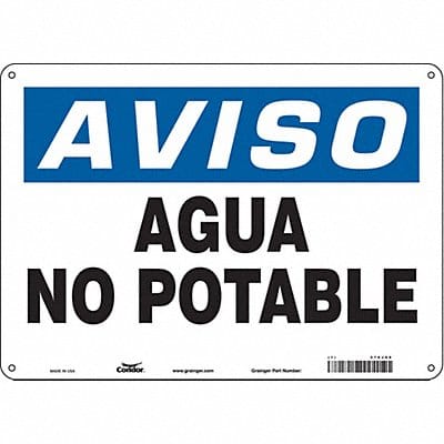Safety Sign 10 in x 14 in Polyethylene