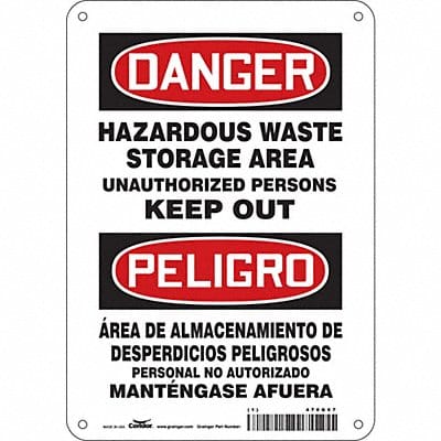 Safety Sign 10 in x 7 in Polyethylene