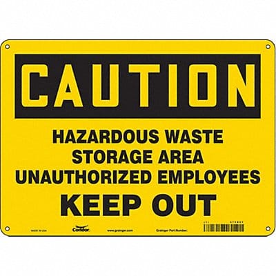 Safety Sign 10 in x 14 in Aluminum