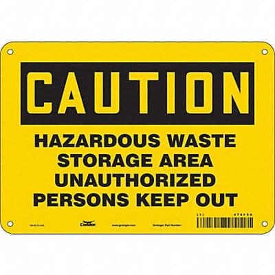 J8184 Safety Sign 7 inx10 in Polyethylene