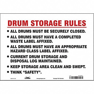 Safety Sign 10 inx14 in Vinyl