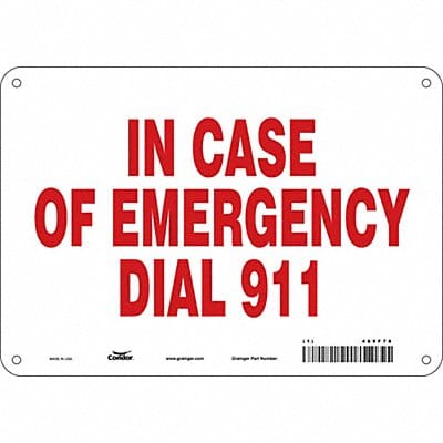 J9315 Safety Sign 7 in x 10 in Polyethylene