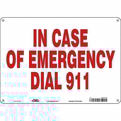 J9315 Safety Sign 10 in x 14 in Polyethylene