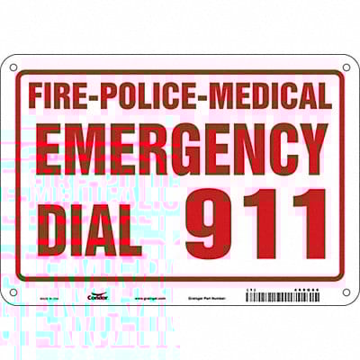 J9329 Safety Sign 7 in x 10 in Aluminum